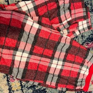 Victoria's Secret Red Plaid Wide Leg Pants